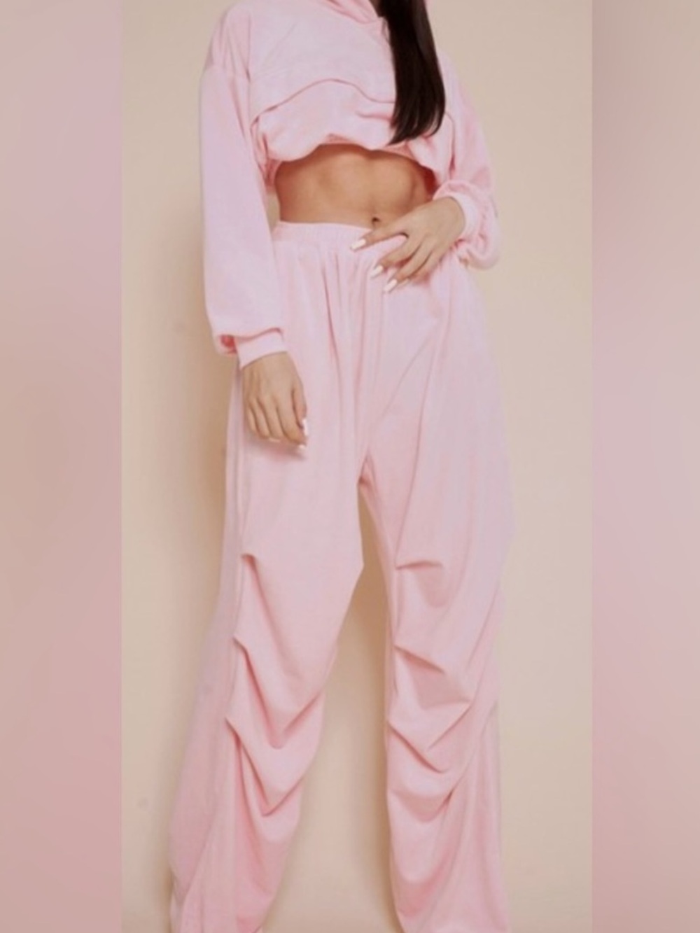 Pink Cozy Lounge Set - Two-Piece Sweatshirt & Wide Leg Pants please read ⬇️